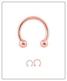 Rose Gold 316L Surgical Steel Curved Barbell CBB Ring Horseshoe Hoop Choose Your Size 18G