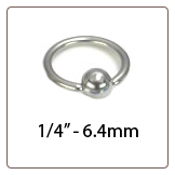 Nose Ring Hoop Septum  Titanium 1/4" 6.4mm Polish 16G