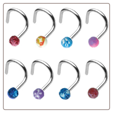 **BLOW OUT SALE** 316L Surgical Steel Nose Screw 3mm Ball -Choose Your Color 18G