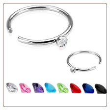 **BLOW OUT SALE** Nose Ring Continuous Hoop Surgical Steel Choose Your Color 5/16" 20G