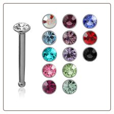 316L Surgical Steel Nose Bone Stud Micro Tiny Small 1mm Gem 20G
