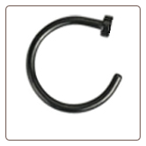 Nose Ring Open Hoop Black Surgical Steel 5/16" Pick Gauge
