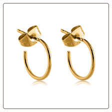 Gold PVD Coated 316L Surgical Steel Hoop Earrings
