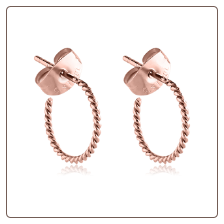 Rose Gold PVD Coated 316L Surgical Steel Twisted Hoop Earrings