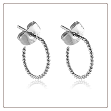 316L Surgical Steel Twisted Hoop Earrings