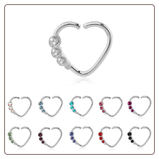 316L Surgical Steel Seamless Nose Ring Helix Daith Ear Cartilage Heart Hoop Choose Your Color 16G