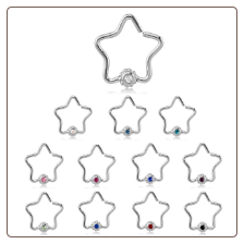 316L Surgical Steel Seamless Nose Ring Helix Daith Ear Cartilage Star Hoop Choose Your Color 16G