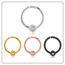 316L Surgical Steel Seamless Nose Ring Helix Daith Ear Cartilage Flower Hoop Choose Your Color 16G