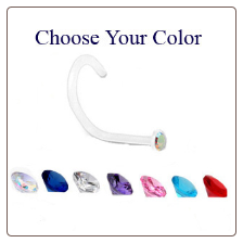 Bio-Flex Micro Nose Screw 1mm Gem -Choose Your Color 18G