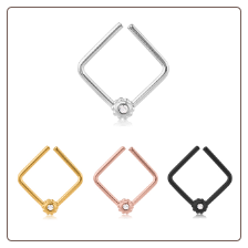 316L Surgical Steel Seamless Nose Ring Helix Daith Ear Cartilage Square Hoop Choose Your Color 16G