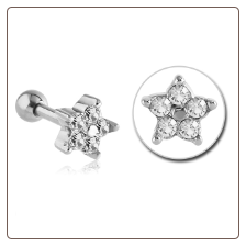 316L Surgical Steel Ear Cartilage Ring Stud Jewelry Flower 16G