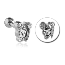 316L Surgical Steel Ear Cartilage Ring Stud Jewelry Butterfly 16G