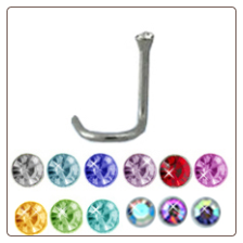 **BLOW OUT SALE** 316L Surgical Steel Nose Screw 1.8mm Gem 8mm Post- Choose Your Colors 20G