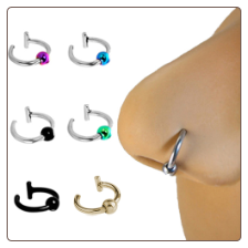 316L Surgical Steel Fake Captive Nose Ring Hoop Anodised - Choose your Color 5/16" 16G