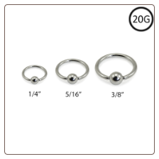 Annealed Nose Ring Hoop Captive Surgical Steel Choose Size 20G