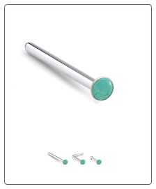 925 Sterling Silver Nose Ring Stud Green Turquoise - Choose Your Style 22G