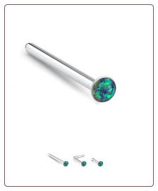 925 Sterling Silver Nose Ring Stud Faux Blue Opal - Choose Your Style 22G