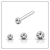 925 Sterling Silver Nose Studs Pins Straight or L Bend Round Choose Your Size