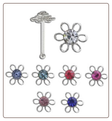 **BLOW OUT SALE** 925 Sterling Silver Nose Bone 3.7mm Flower