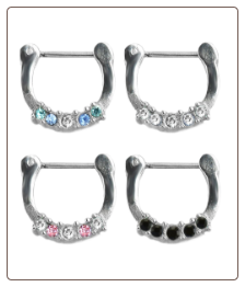**BLOW OUT SALE** 4 PACK 316L Surgical Steel Septum Clicker Helix Nose Ring Hoop 5/16" 8mm 20G