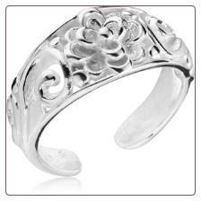 925 Sterling Silver Toe Ring Flower