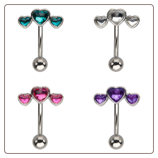 **BLOW OUT SALE** 316L Surgical Steel Navel Belly Button Ring Heart CZ 14G