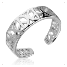 925 Sterling Silver Toe Ring Peace
