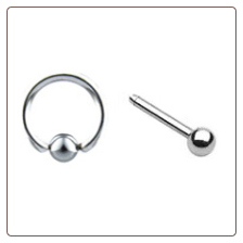 **BLOW OUT SALE** 316L Surgical Steel Nose Ring Hoop Nose Bone Ball 2 Pack 20G