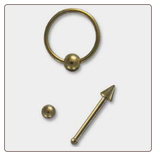 **BLOW OUT SALE** 316L Surgical Steel Gold Nose Ring Hoop Nose Bone Ball Spike 3 Pack 20G