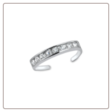 925 Sterling Silver Cubiz Zirconia Toe Ring