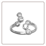 925 Sterling Silver Bubble CZ Toe Ring