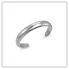 10KT Solid White Gold Band Toe Ring