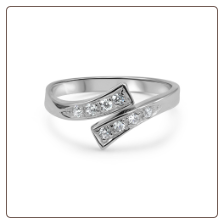 10KT Solid White CZ Gold Toe Ring