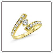 10KT Yellow Gold Toe Ring CZ Band