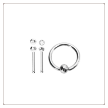 **BLOW OUT SALE** 316L Surgical Steel Nose Bone Ball 2mm CZ 5/16" Hoop Mixed 3 Pack