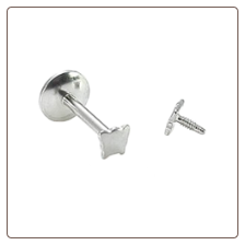 **BLOW OUT SALE**  Surgical Steel Labret Style Screw Post Nose Stud, Surgical Steel Butterfly Insert