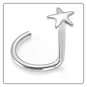 **BLOW OUT SALE**  14KT White Gold Nose Screw 3mm Star 20G -Choose Your Style