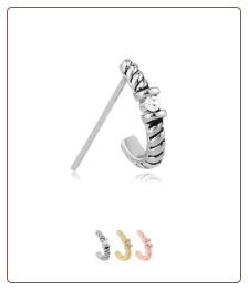 316L Surgical Steel Nose Hugger Single Solitaire Stud Ring - Choose Your Style, Color & Gauge