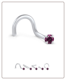 14KT, 18KT, 24KT Yellow, White, Rose Gold or Platinum VERY RARE Genuine Purple/Pink Diamond Nose Ring 14KT, 18KT, 24KT Yellow, White, Rose Gold or Platinum VERY RARE Genuine Purple/Pink Diamond Nose Ring