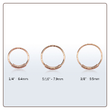 Nose Ring Continuous Hoop Rose Gold Plated Sterling Silver -Choose Your Size 22G