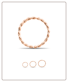 14KT Rose Gold Twisted Seamless Hoop Nose Ring