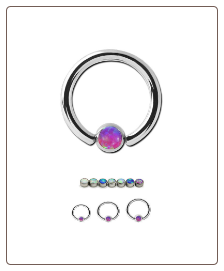 316L Surgical Steel or Titanium Captive Bead CBR Nose Ring Hoop Choose Your Size 2mm Opal 316L Surgical Steel or Titanium Captive Bead CBR Nose Ring Hoop Choose Your Size 2mm Opal