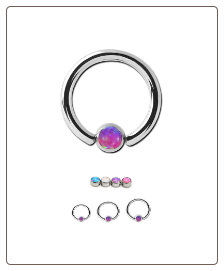 316L Surgical Steel or Titanium Captive Bead Nose Ring Hoop Choose Your Size 3mm Opal 316L Surgical Steel or Titanium Captive Bead Nose Ring Hoop Choose Your Size 3mm Opal