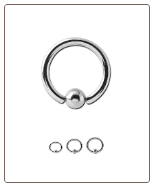 316L Surgical Steel or Titanium Captive Bead CBR Nose Ring Hoop 3mm Ball