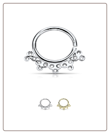 925 Sterling Silver Seamless Septum Ring Indian Design 5/16" 18G