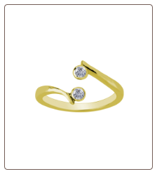 10KT Yellow Gold Double CZ Toe Ring