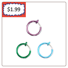 **BLOW OUT SALE** 925 Sterling Silver Fake Nose Ring Hoop 3/8 Choose Your Color