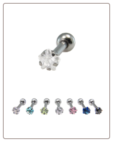 **BLOW OUT SALE** Ear Cartilage Jewelry 316L Surgical Steel 3mm Star CZ 16G