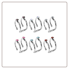 **BLOW OUT SALE** 316L Surgical Steel Double Fake Nose Ring Hoop Anodised - Choose your Color 5/16" 18G