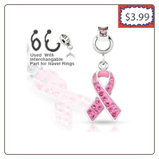 **BLOW OUT SALE** 316L Surgical Steel Necklace or Jewelry Charm Pink Awareness Ribbon
